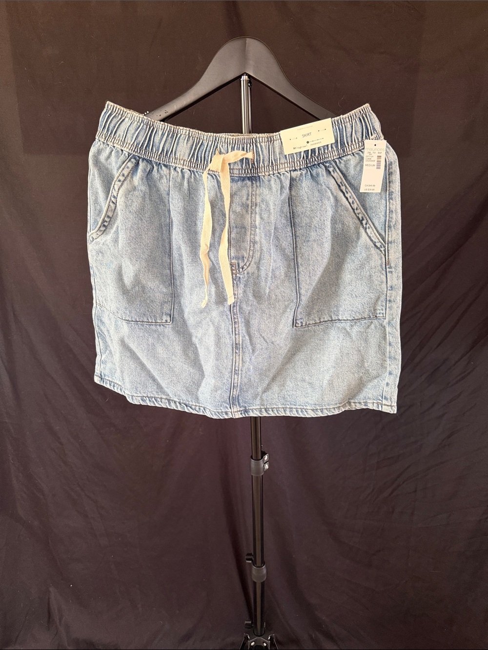 Maurices Light Blue Denim Drawstring Skirt-Shorts